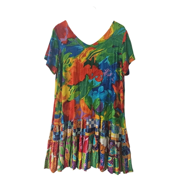 Jams World Hattie Tiered Hawaiian Print Dress Size XL - Picture 3 of 7